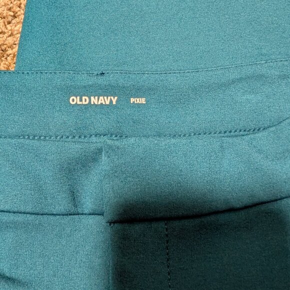 Old Navy Women's Teal Blue Pixie Slim Ankle Pants Sparkle Side Stripe Size 12 - Picture 6 of 8